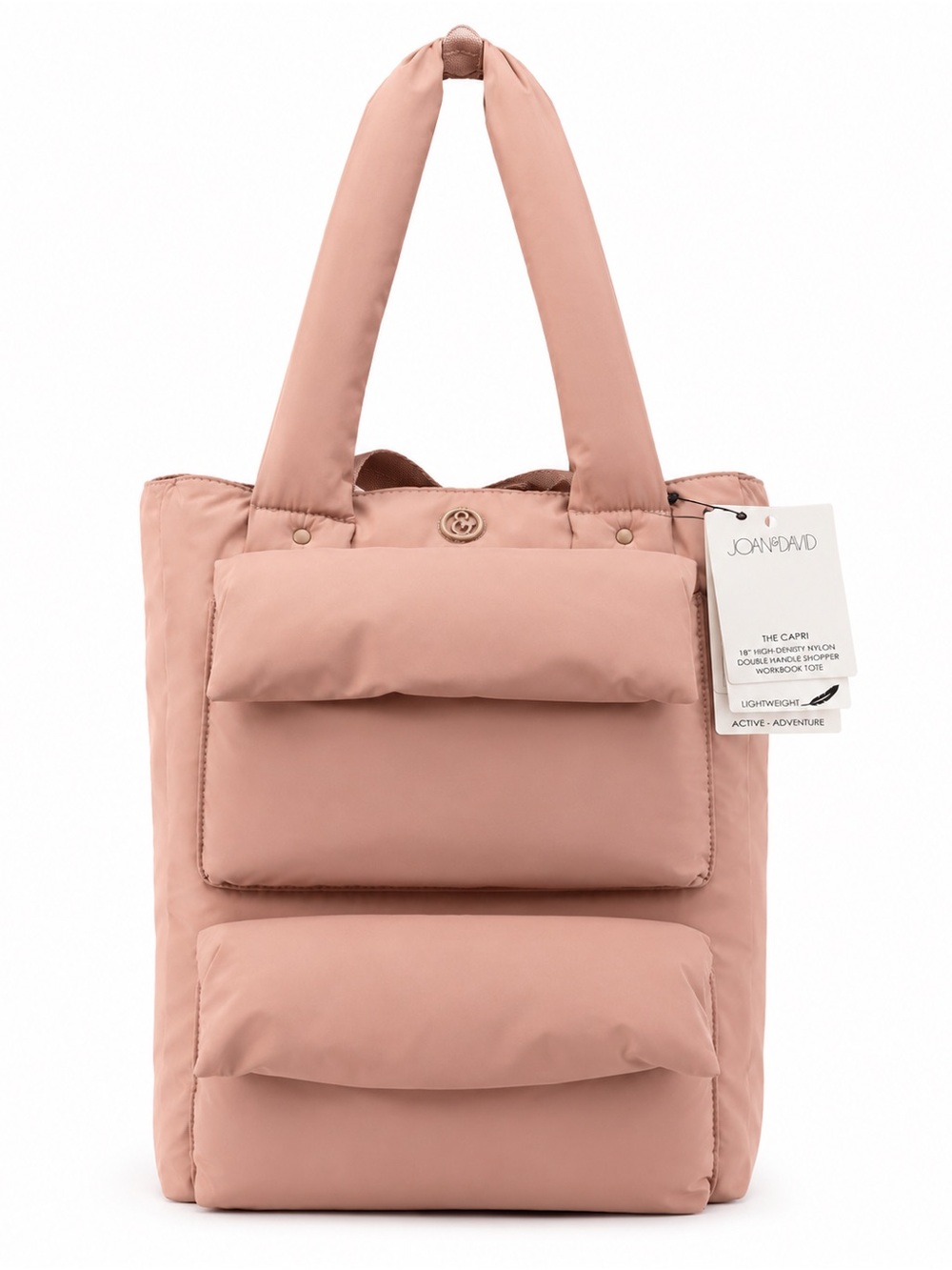 Joan & David Dusty Rose Quilted Puffer Tote NWT $190